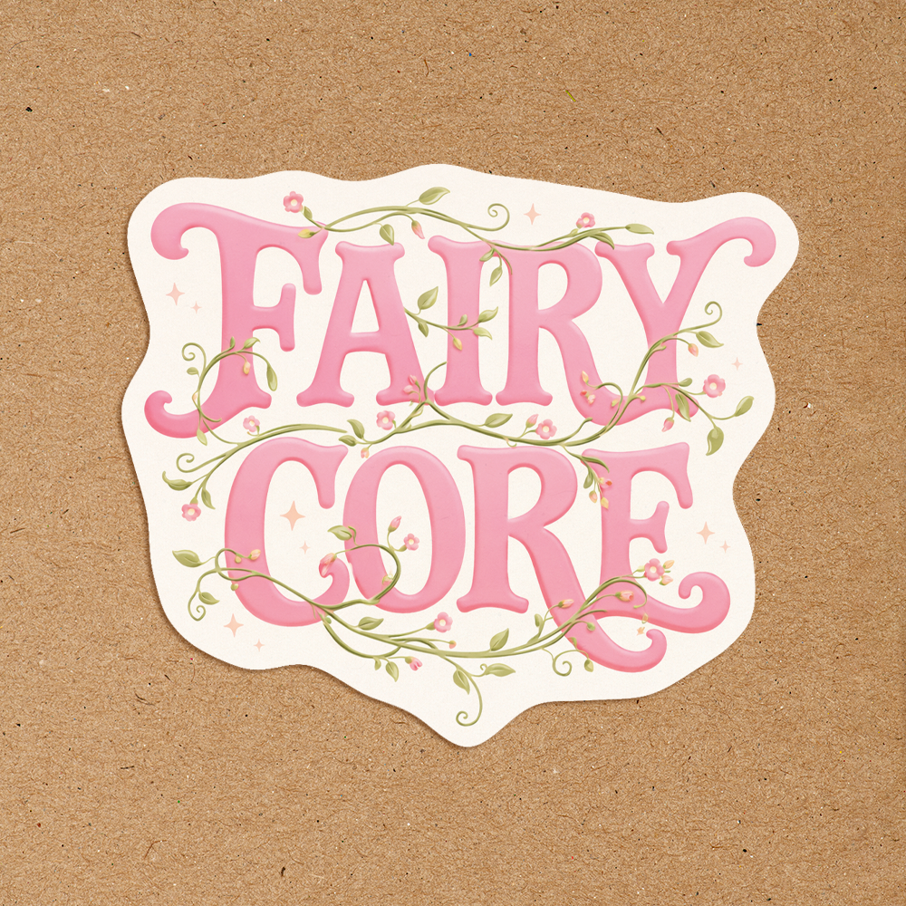 Fairy Core Sticker Pink Floral Vines | Waterproof Fairycore Aesthetic Sticker