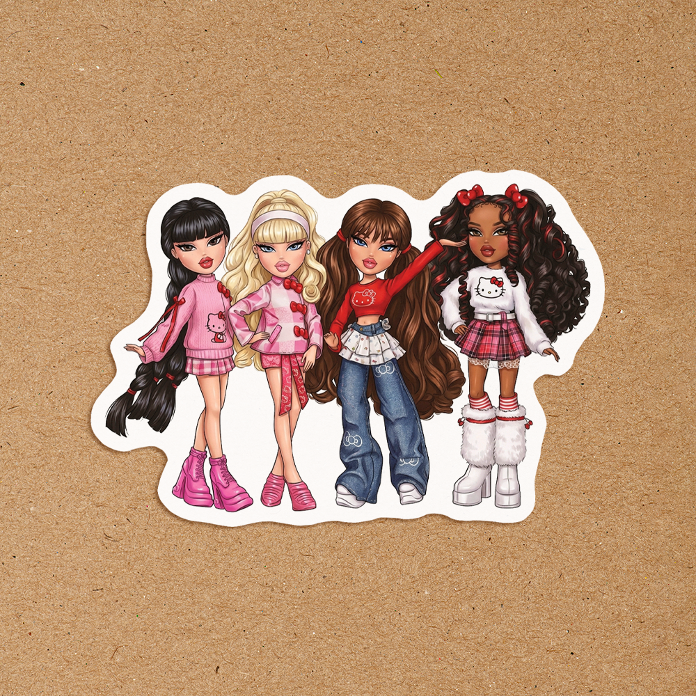 Hello Kitty x Bratz Pink Waterproof Sticker