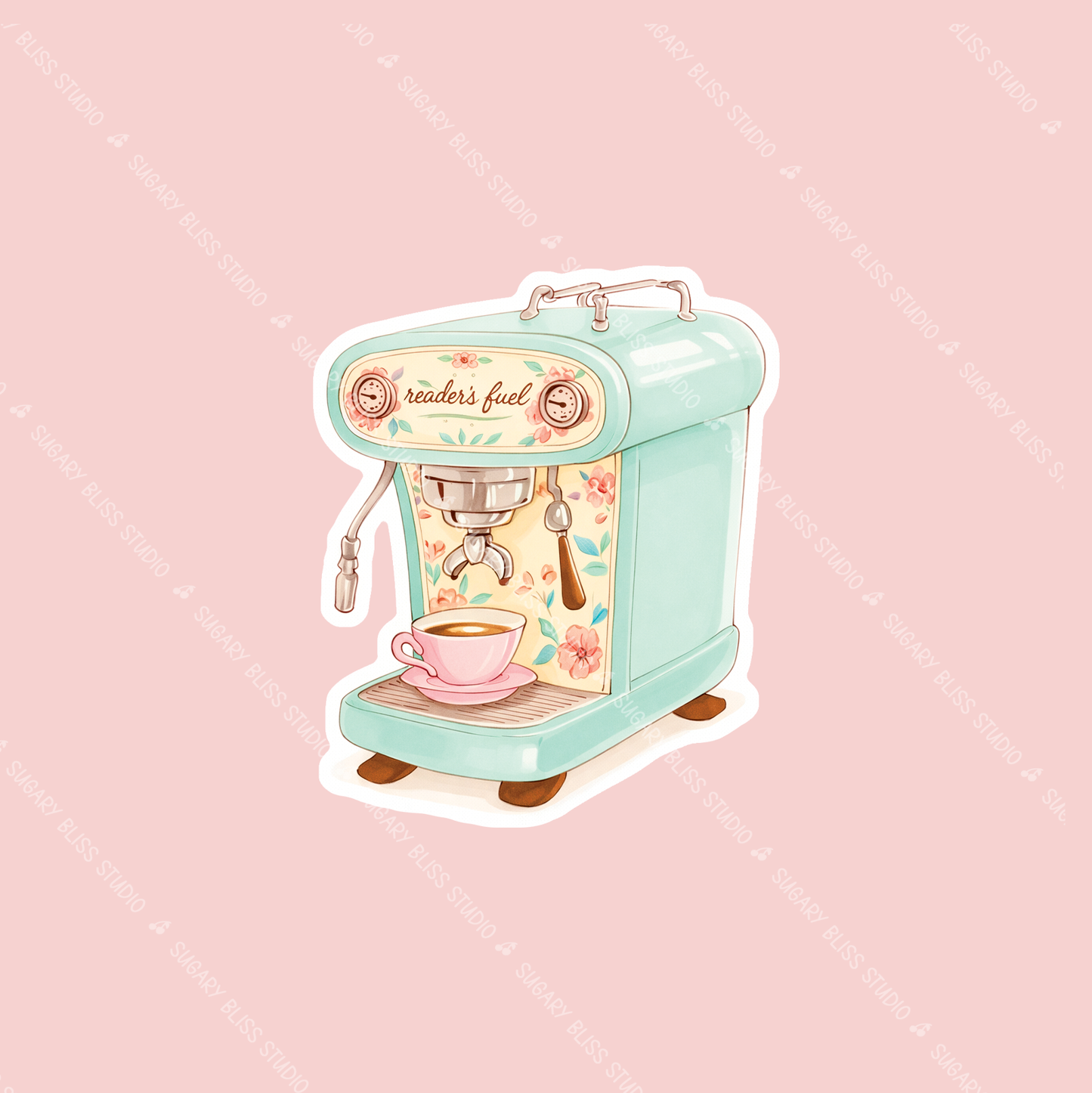 Reader's Fuel Espresso Machine Sticker Sugary Bliss