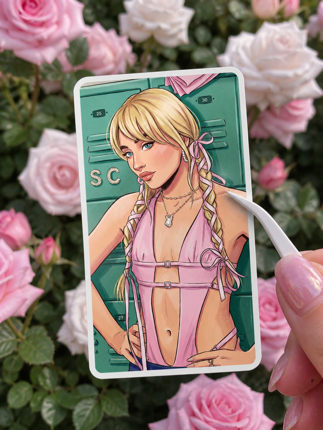 Feather Sabrina Teal Mint Waterproof Sticker | Fan Art