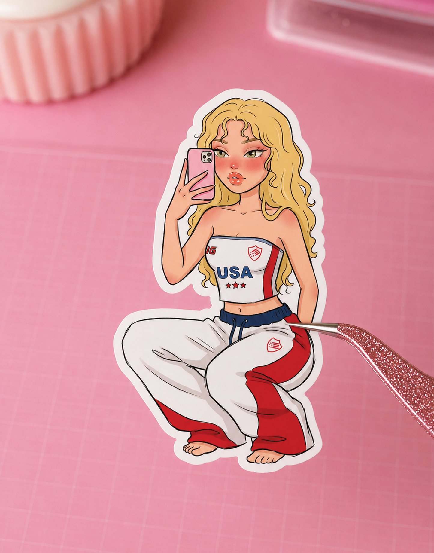 USA Selfie Blonde Cutie