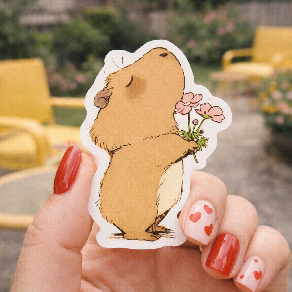 Gentle Moments Capybara Sticker Sugary Bliss