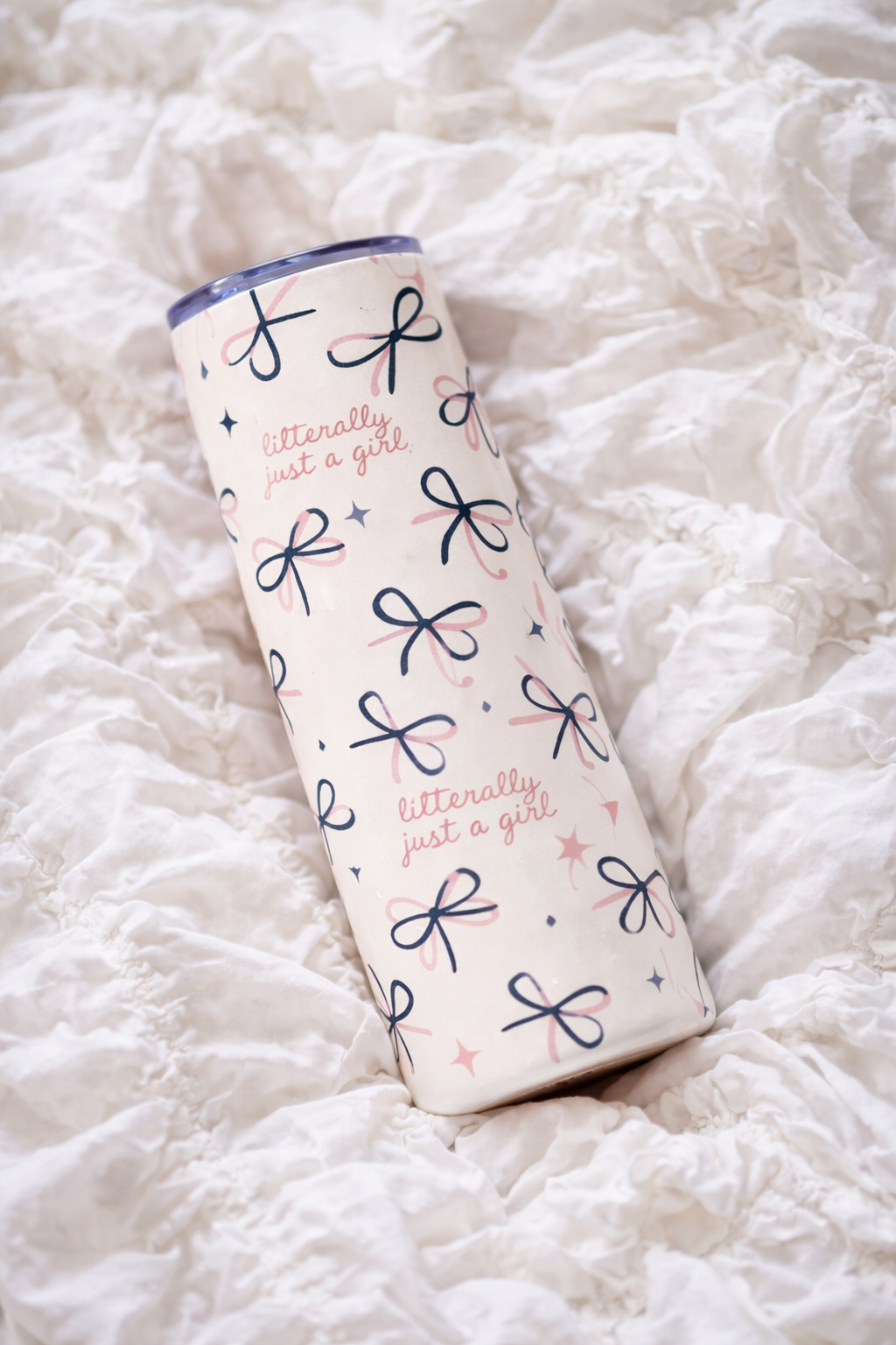 Just a Girl Hand-Drawn Bows Tumbler Wrap