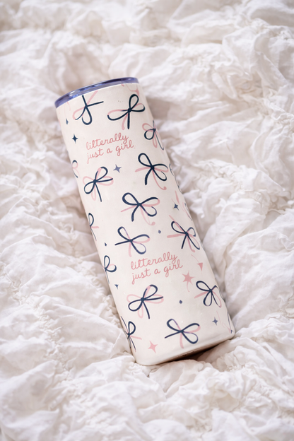Just a Girl Hand-Drawn Bows Tumbler Wrap