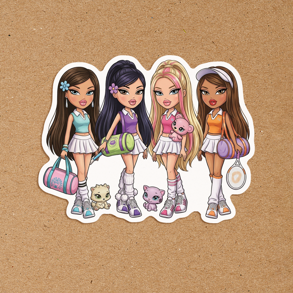 Play Sportz Teamz Tennis Bratz Doll Waterproof Sticker