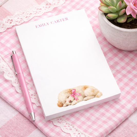 Sleeping Puppy Personalized Notepad Printify