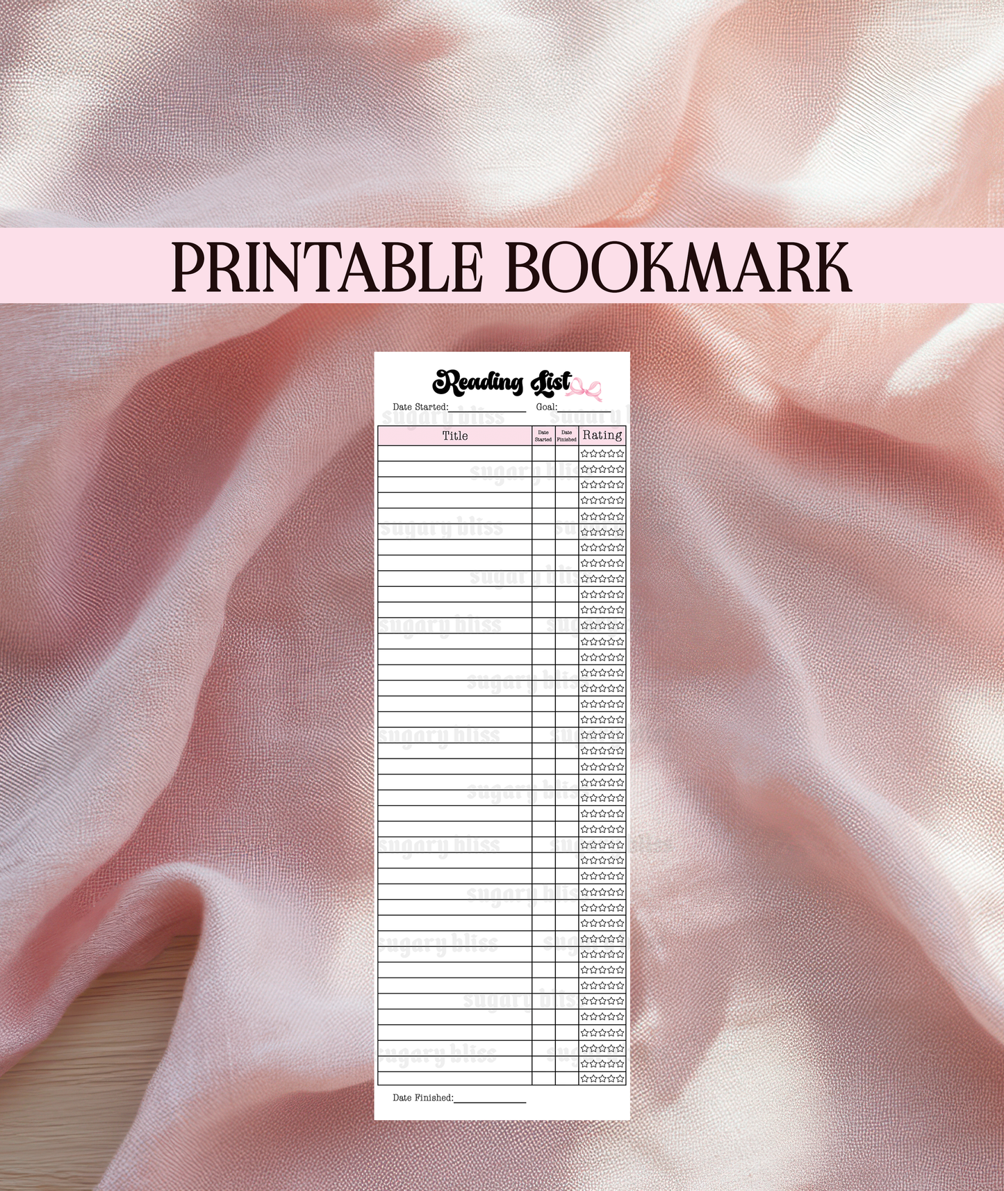 Sweet Reads Printable Bookmark Download Sugary Bliss