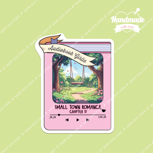 Bookworm Audiobook Sticker: Small Town Romance Reader Gift Sugary Bliss