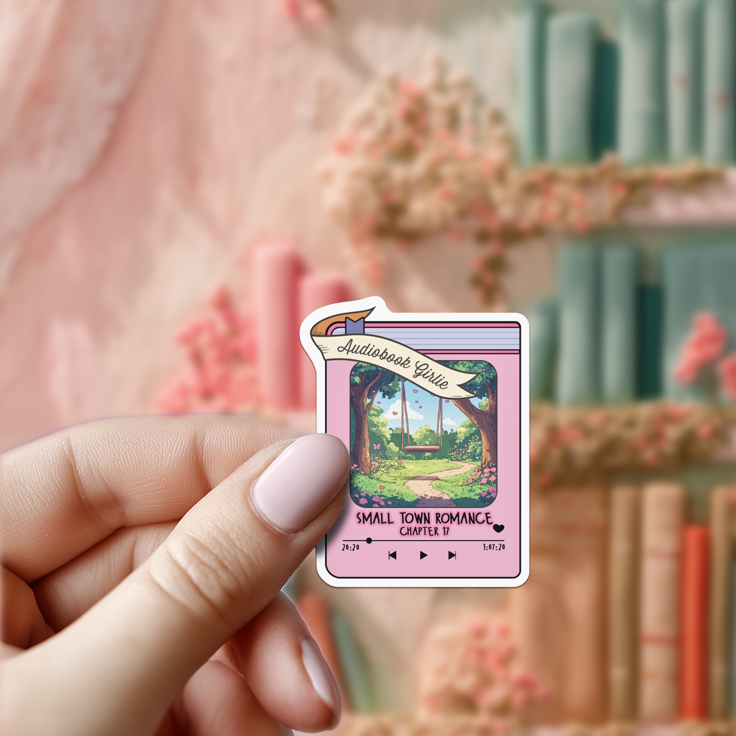 Bookworm Audiobook Sticker: Small Town Romance Reader Gift Sugary Bliss