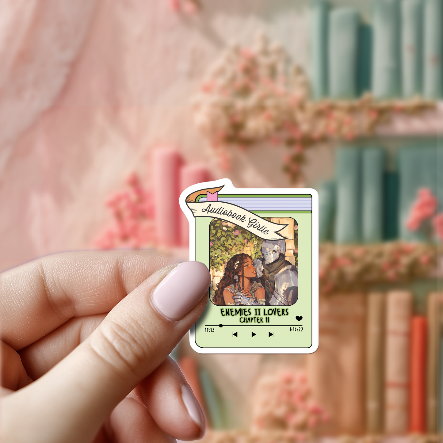 Bookworm Audiobook Sticker: Romance Fantasy Reader Gift Sugary Bliss