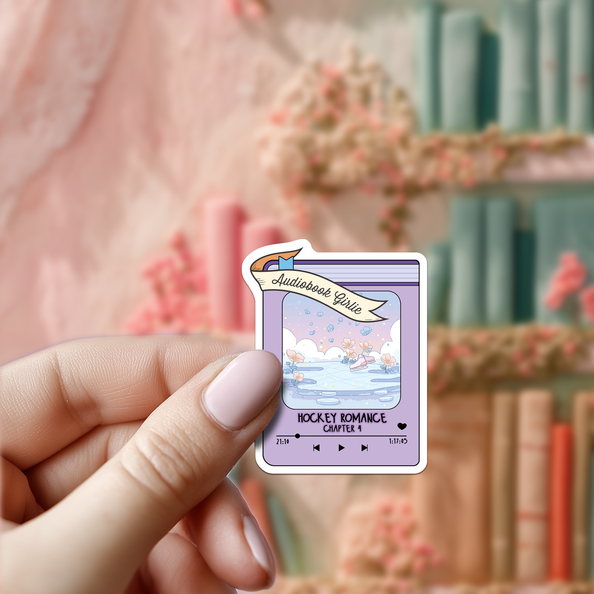 Bookworm Audiobook Sticker: Hockey Romance Reader Gift Sugary Bliss