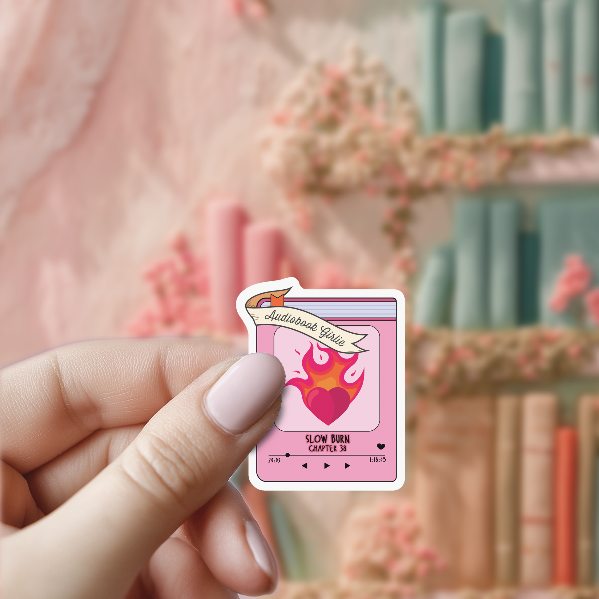 Bookworm Audiobook Sticker: Slow Burn Reader Gift Sugary Bliss
