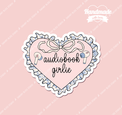 Audiobook Girlie Bookworm Sticker Sugary Bliss