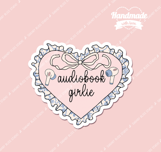 Audiobook Girlie Bookworm Sticker Sugary Bliss