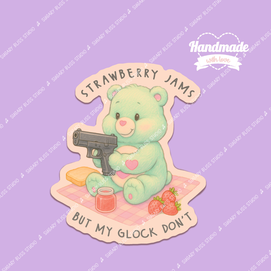 Funny Bear Second Amendment Hand Drawn Patriot Sticker Sugary Bliss