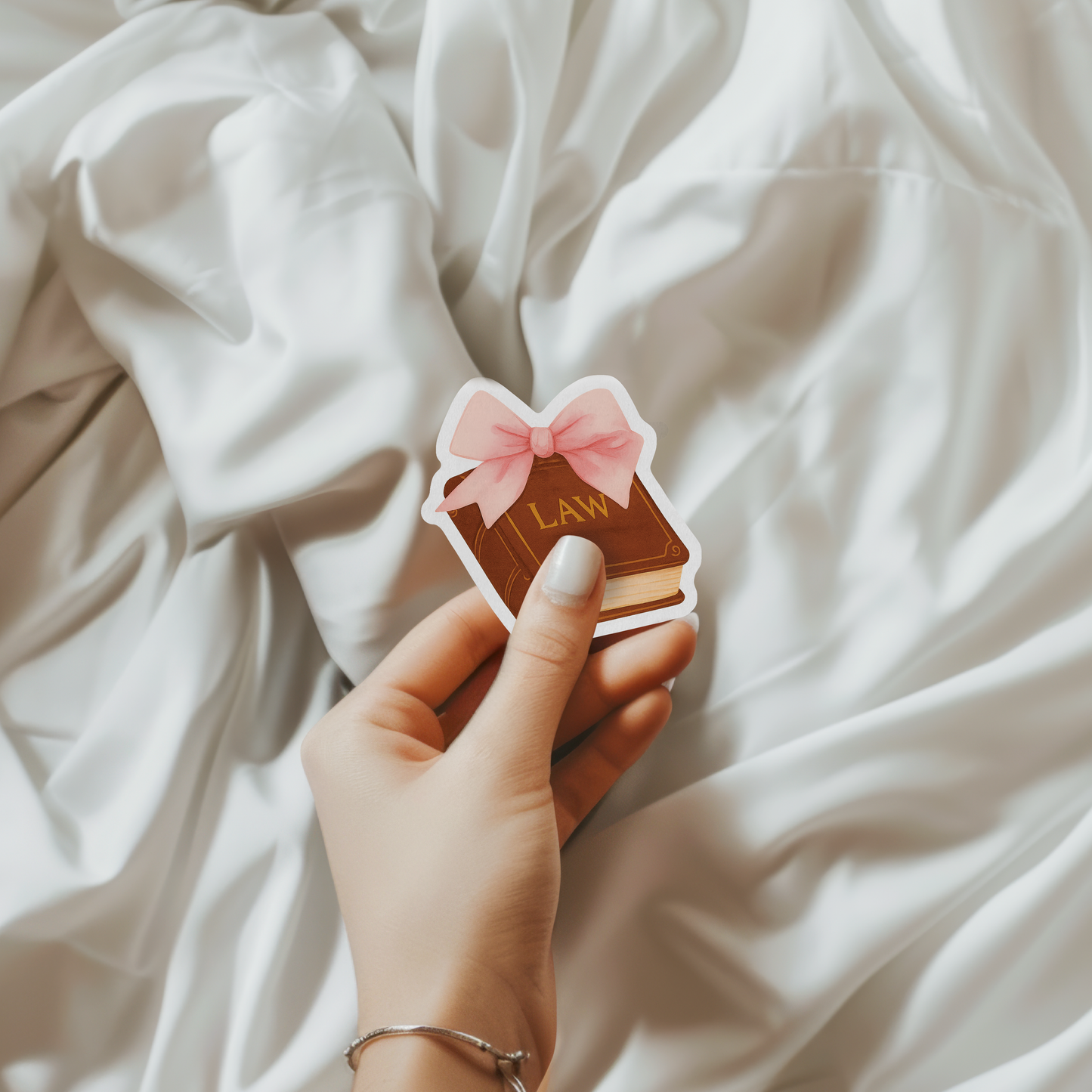 Pink Bow Law Book Sticker Sugary Bliss