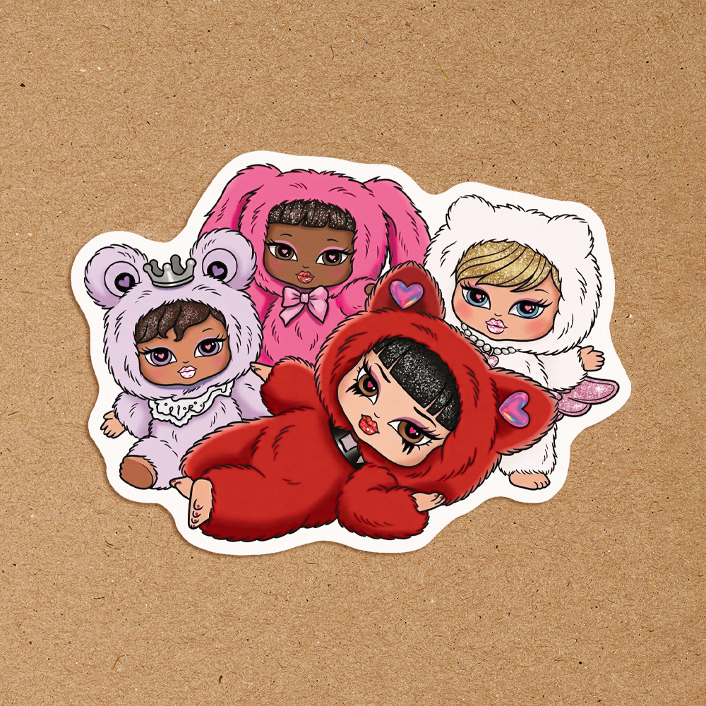 Bratzies Plush Waterproof Stickers Sugary Bliss