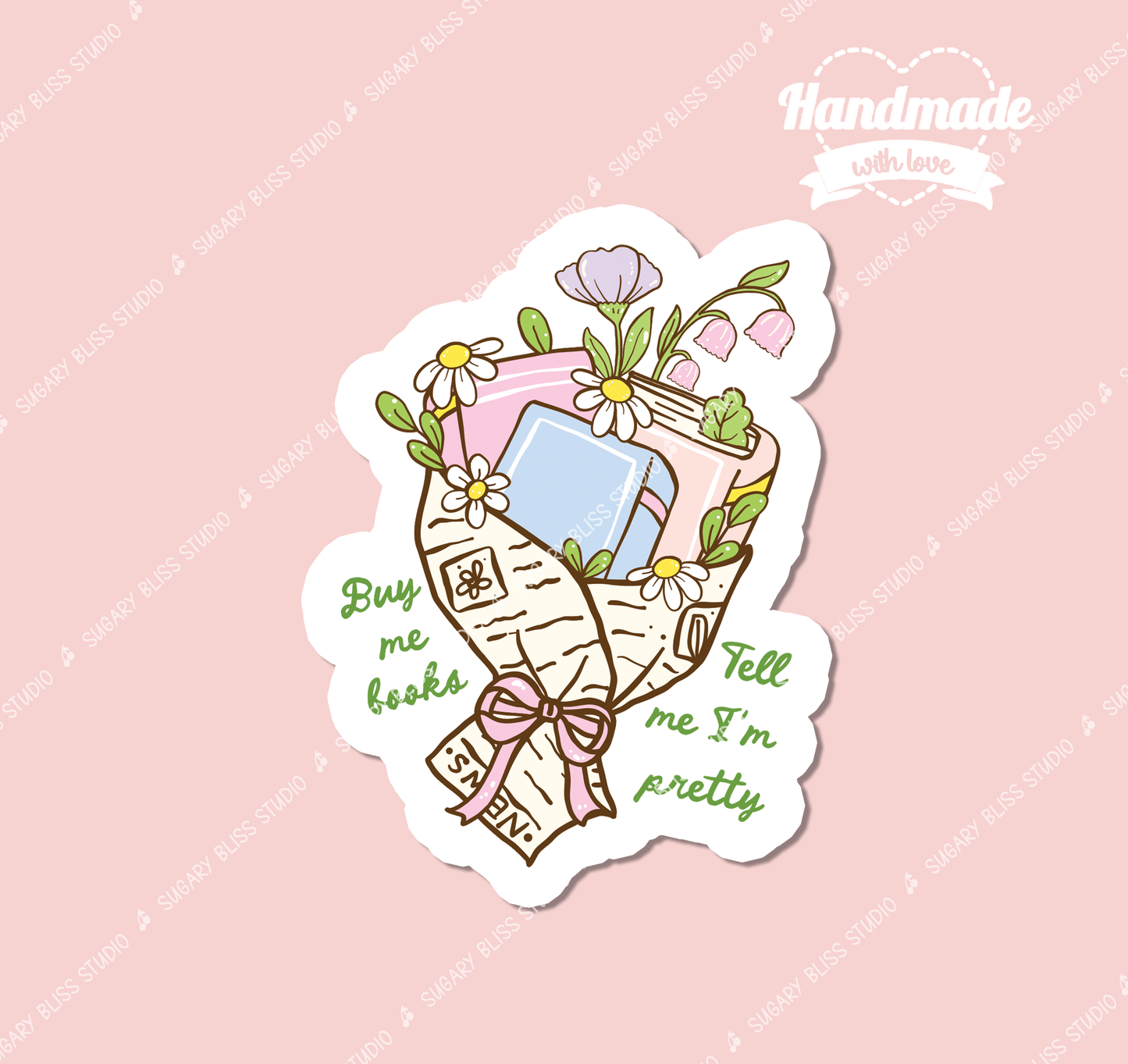 Bookworm Sticker: Coquette Kindle Decal - Buy Me Books Sugary Bliss