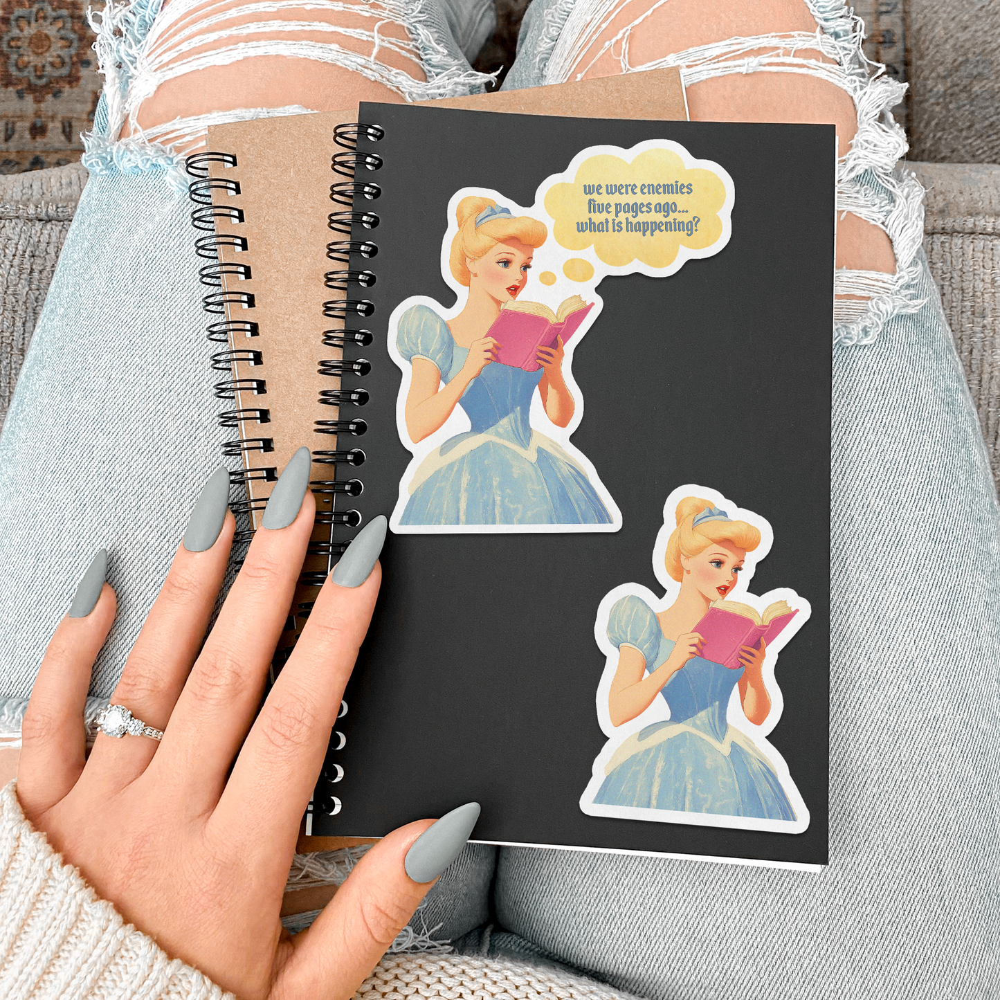 Vintage Cinderella Aesthetic Reading Feminine Kindle Sticker Sugary Bliss