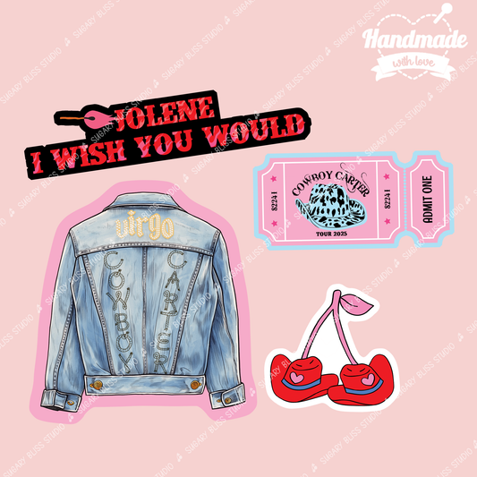Beyoncé Fan Beyhive Sticker Gift Pack | Cowboy Carter Tour Sticker Decals | Pink Concert Merch Cowgirl Lover Sugary Bliss