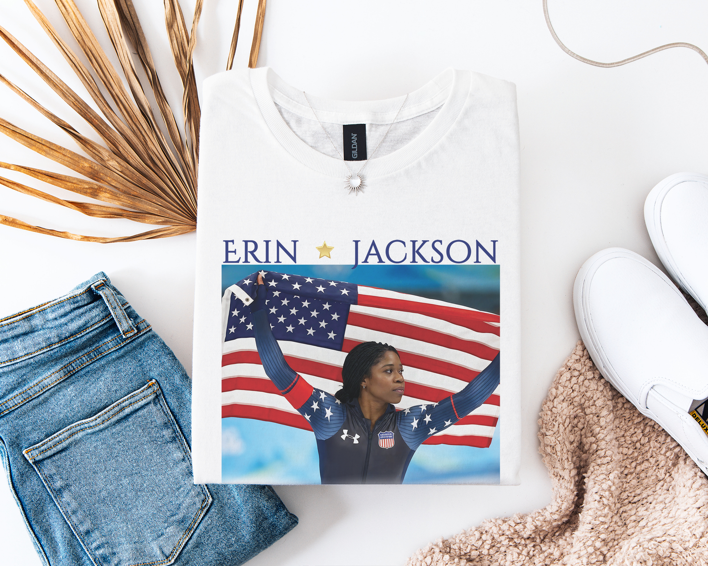 Erin Jackson USA Speed Skating Olympic Gold Medal Shirt Printify