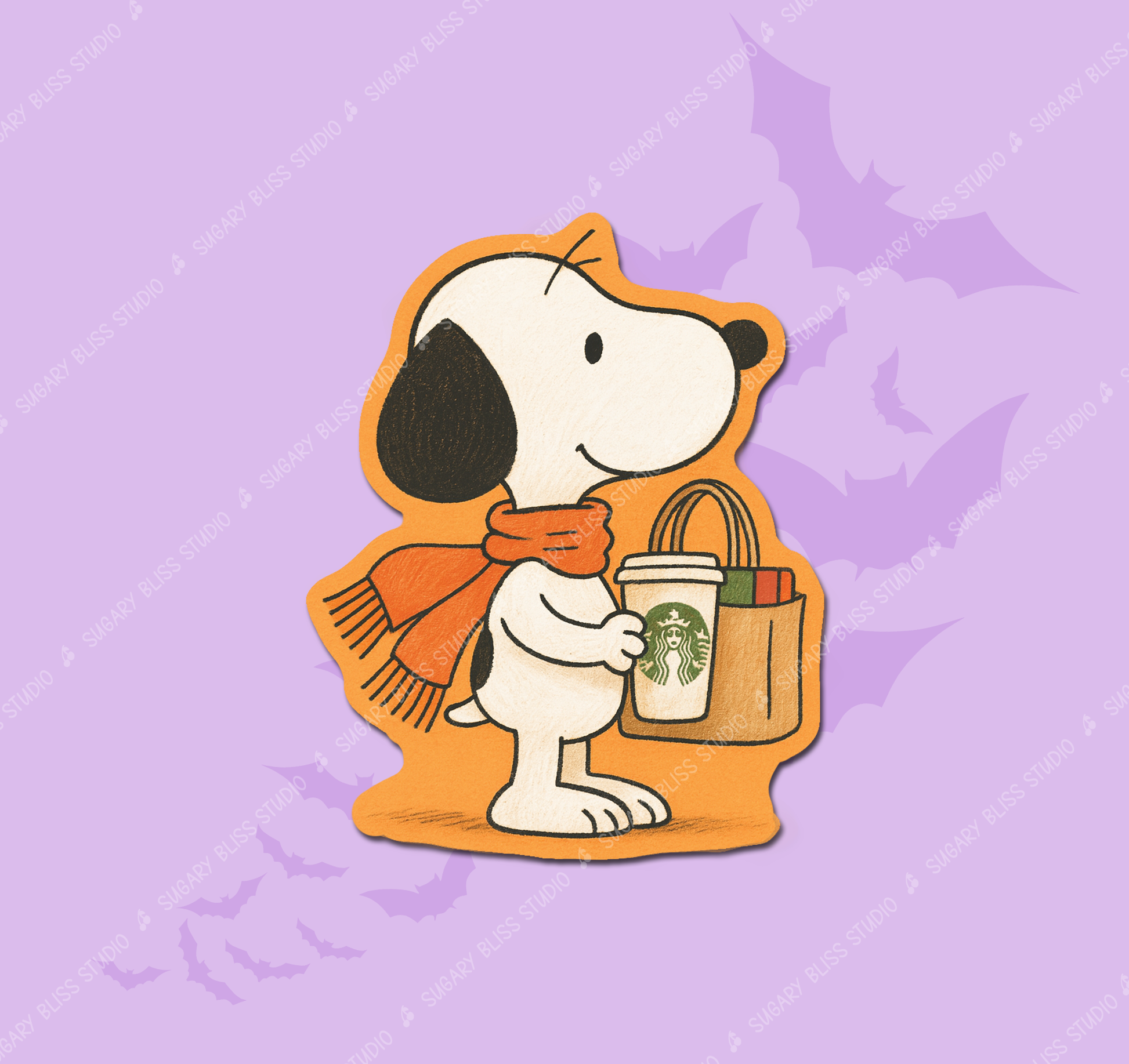 Snoopy Runs Errands Sticker Sugary Bliss