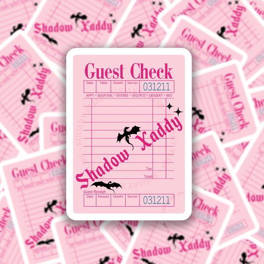 Xaden Riorson Guest Check Kindle Sticker Sugary Bliss