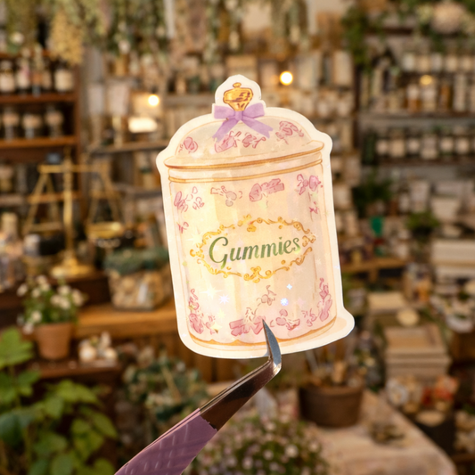 Coquette Wellness Gummies Jar Sticker Sugary Bliss