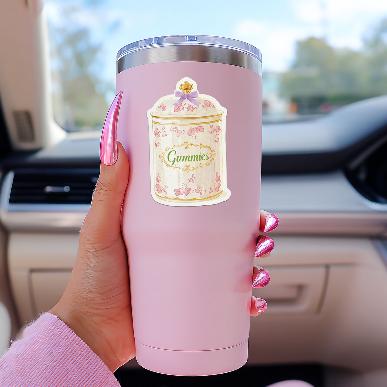 Coquette Wellness Gummies Jar Sticker Sugary Bliss