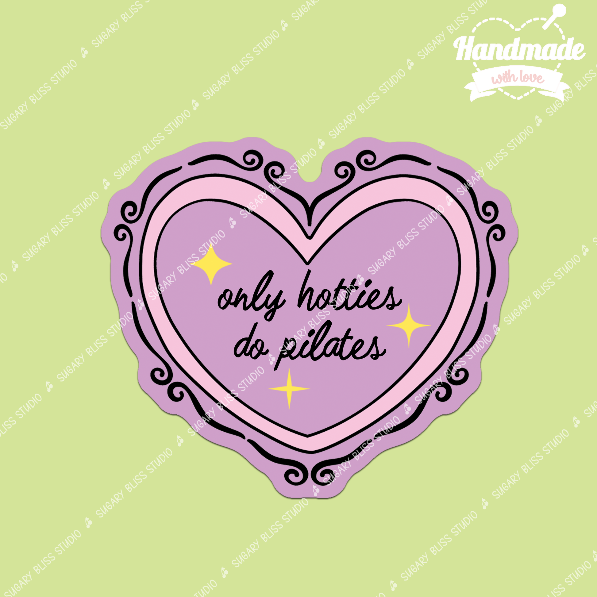 Pilates Workout Lover Water Bottle Sticker Sugary Bliss