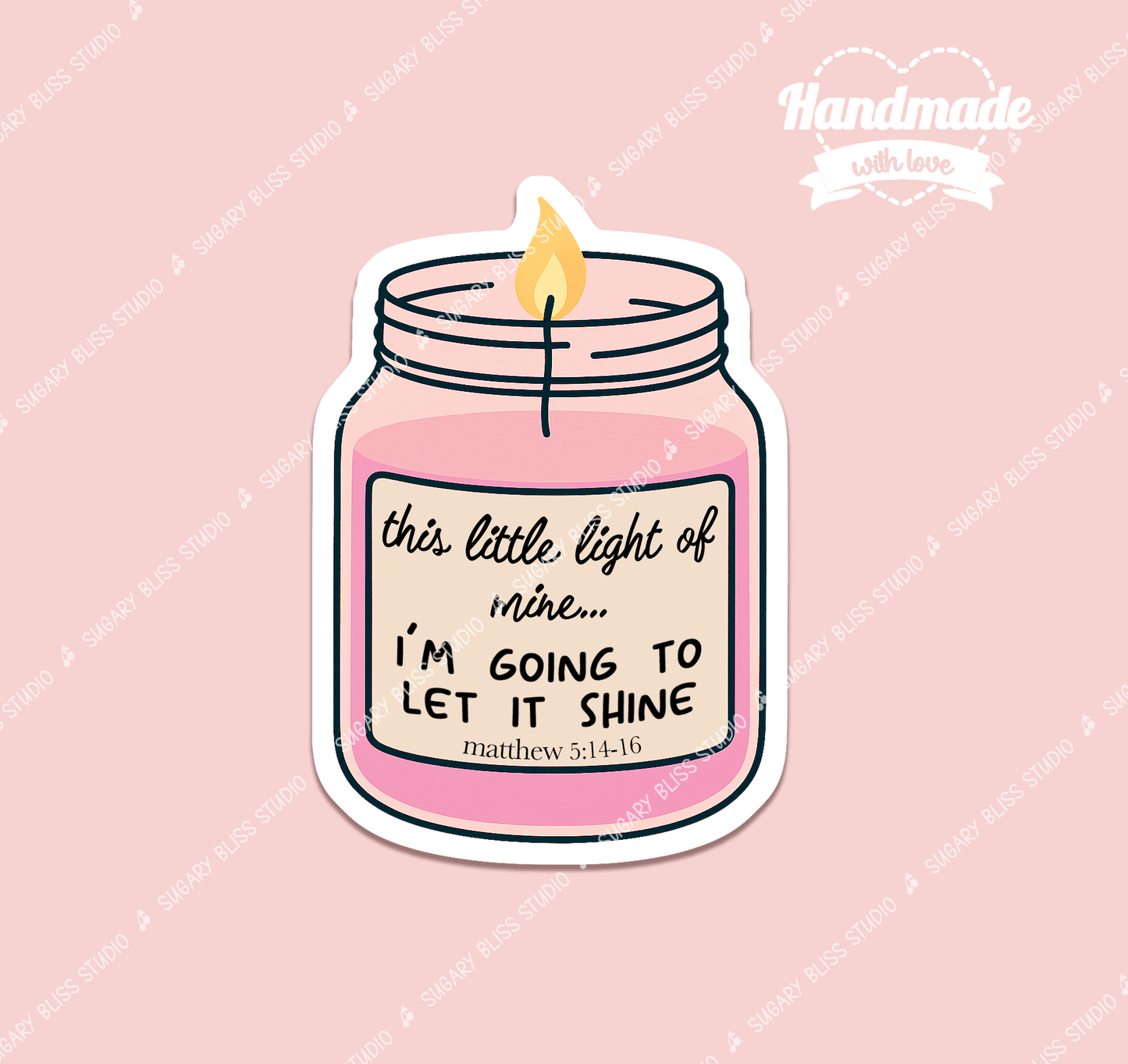 Light of Mine Waterproof Sticker Decal Cute Christian Journaling and Water Bottle Decor Affordable Gift for Faith Filled Moms Godly Woman Sugary Bliss