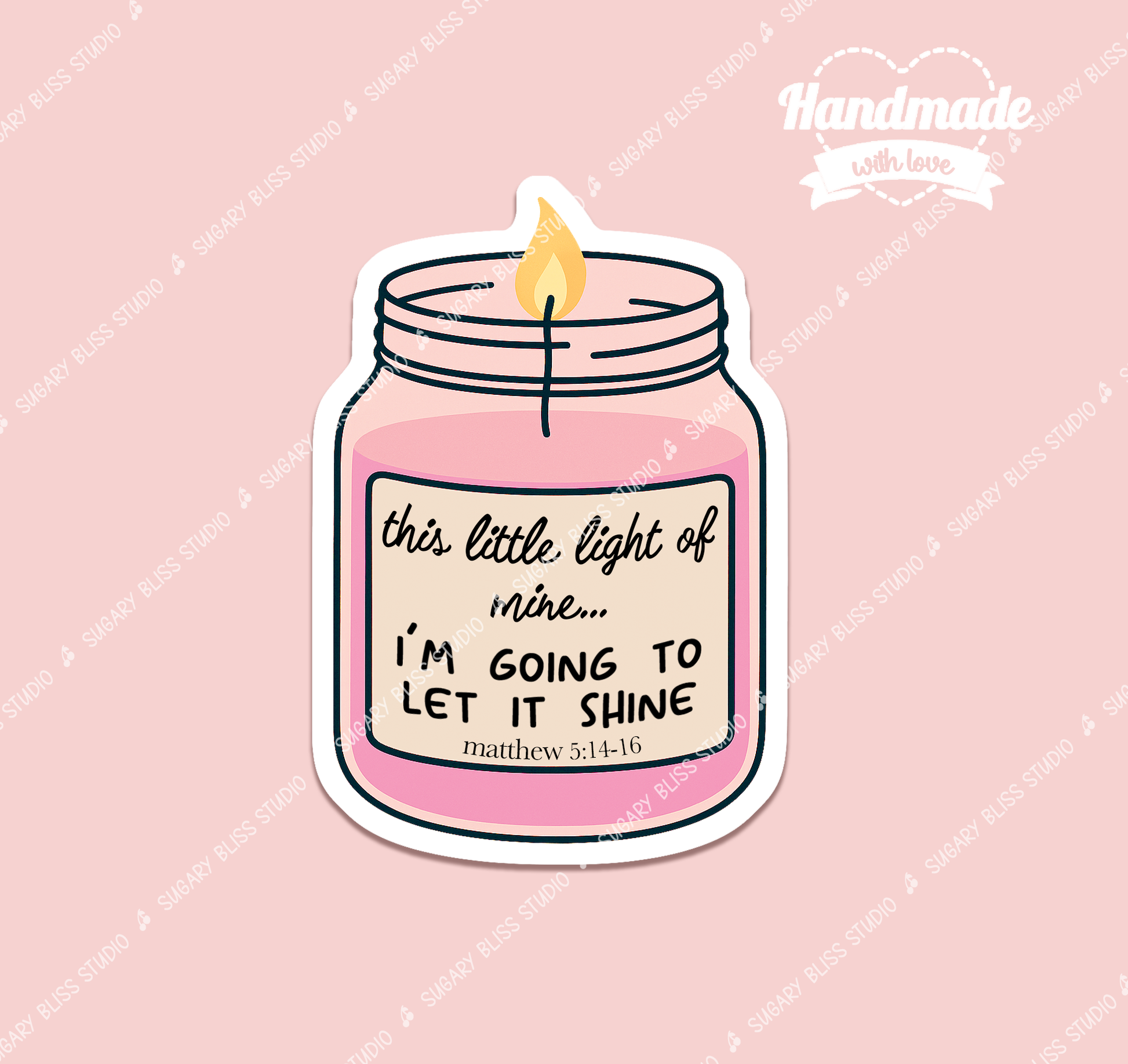 Light of Mine Waterproof Sticker Decal Cute Christian Journaling and Water Bottle Decor Affordable Gift for Faith Filled Moms Godly Woman Sugary Bliss