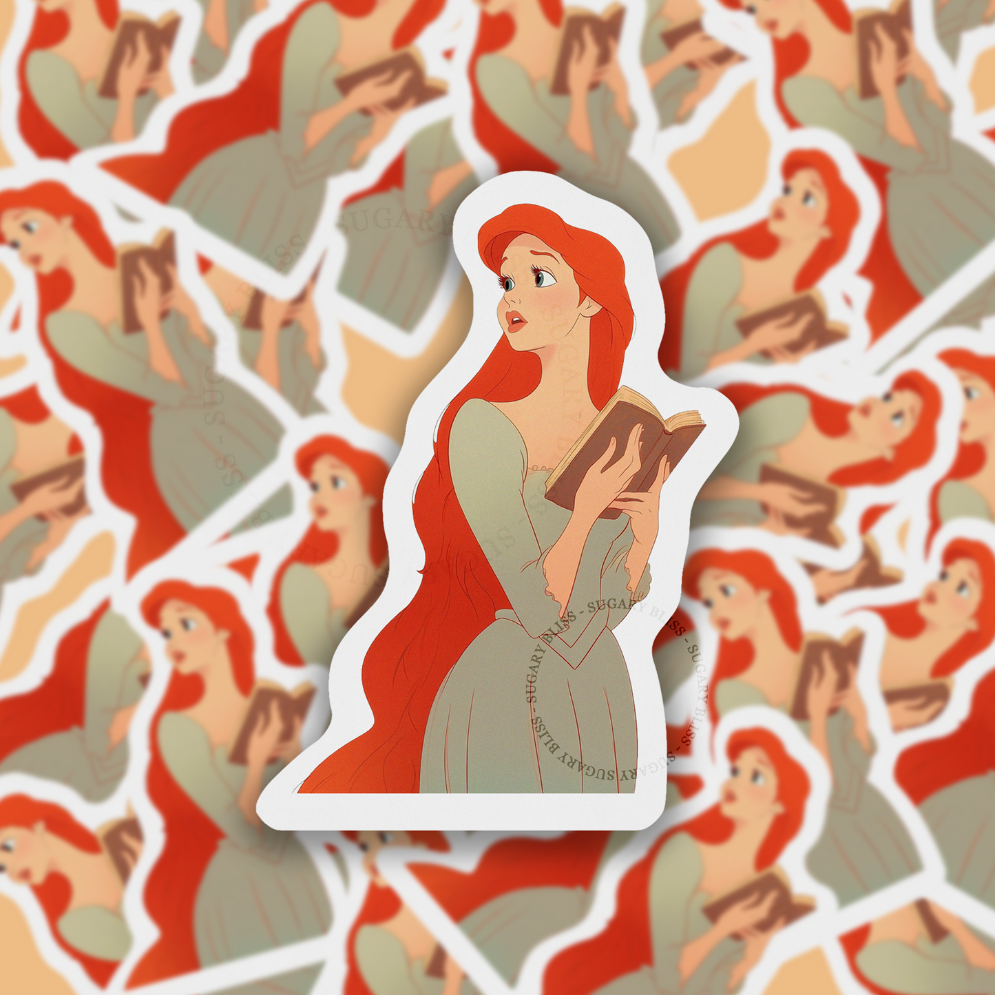 Vintage Ariel Aesthetic Reading Feminine Kindle Sticker Sugary Bliss