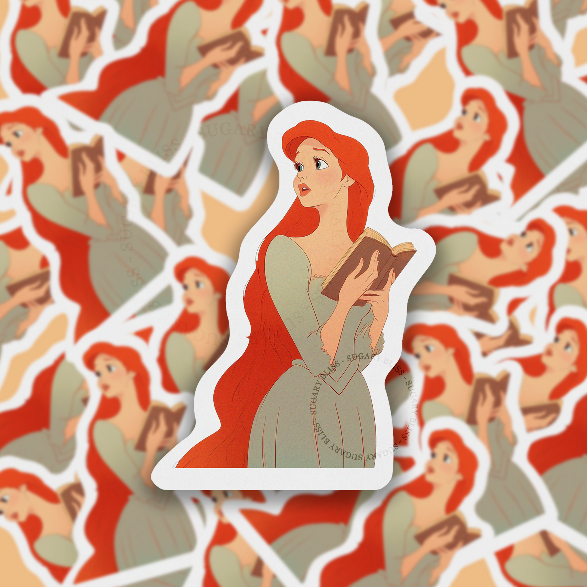 Vintage Ariel Aesthetic Reading Feminine Kindle Sticker Sugary Bliss
