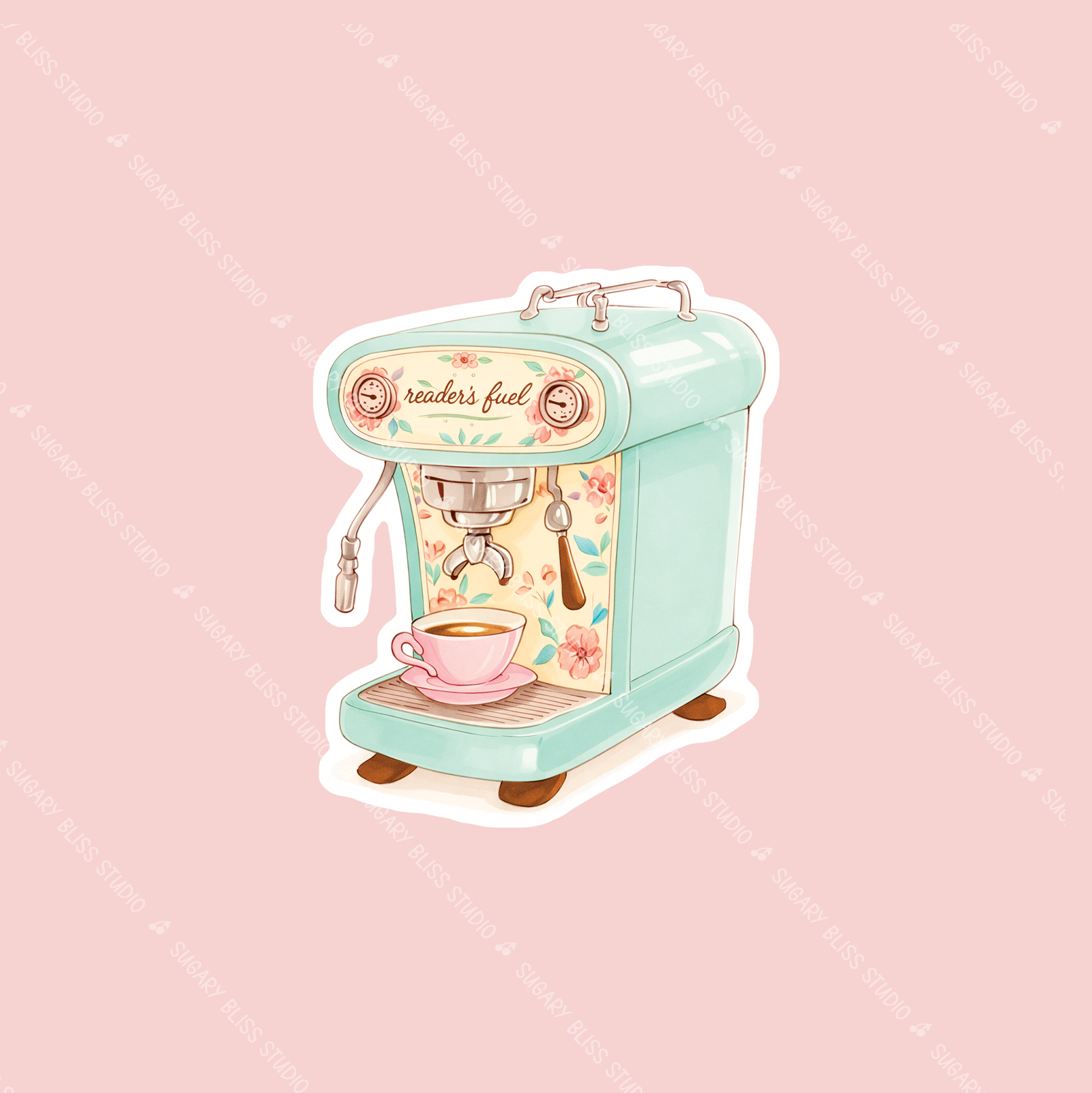 Reader's Fuel Espresso Machine Sticker Sugary Bliss