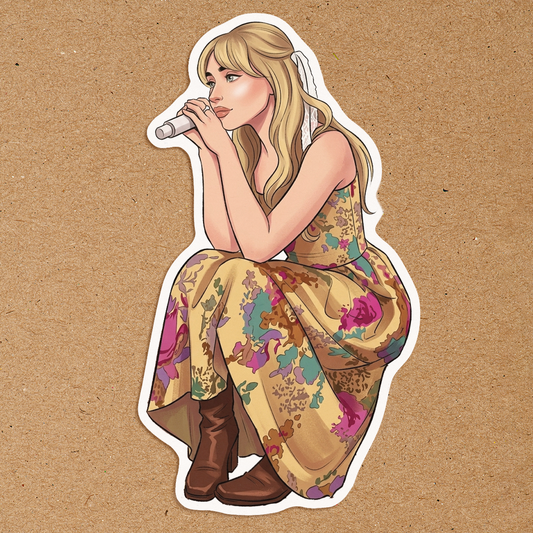 Sabrina Floral Dress Waterproof Sticker