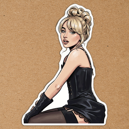 Sabrina Carpenter in Black Waterproof Sticker
