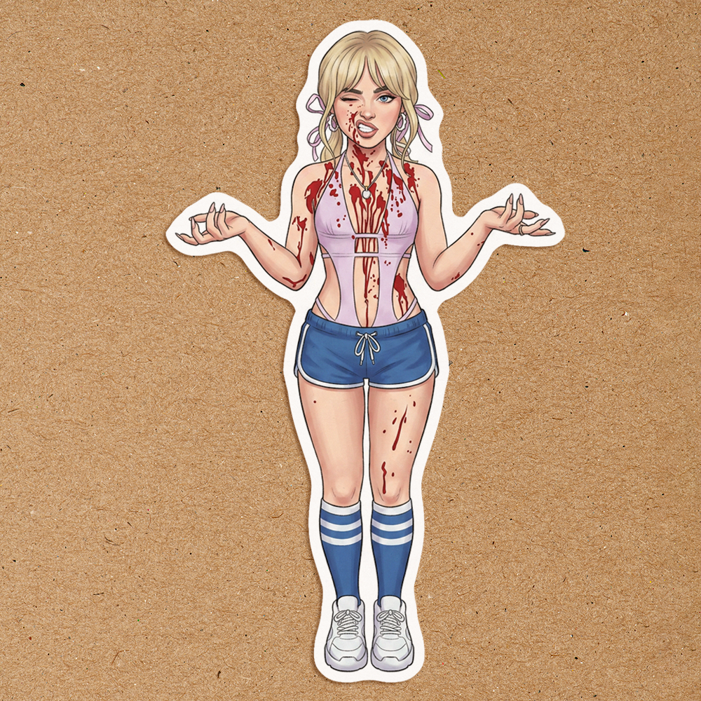 She's a Fighter Feather Waterproof Sticker