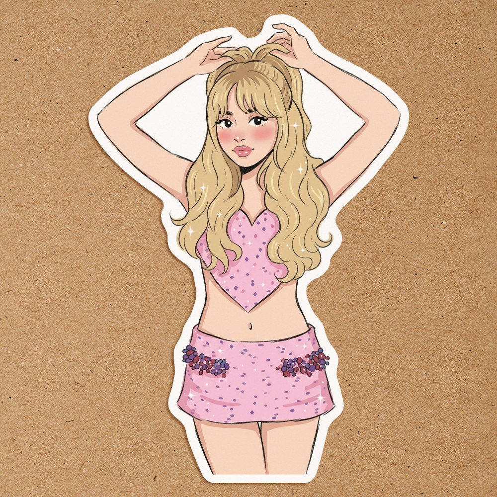 Sabrina Carpenter Doodle Fan Art Waterproof Sticker