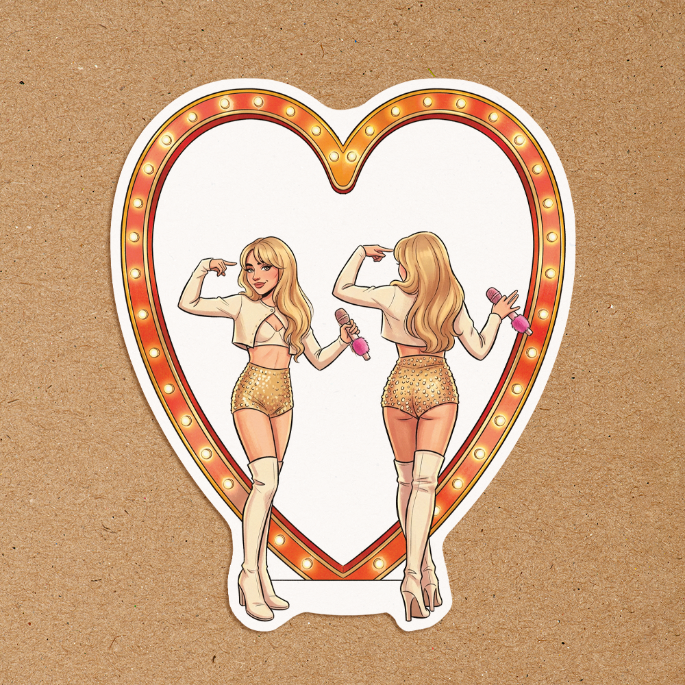 Emails I Can't Send Tour Orange Heart Aesthetic Waterproof Sticker