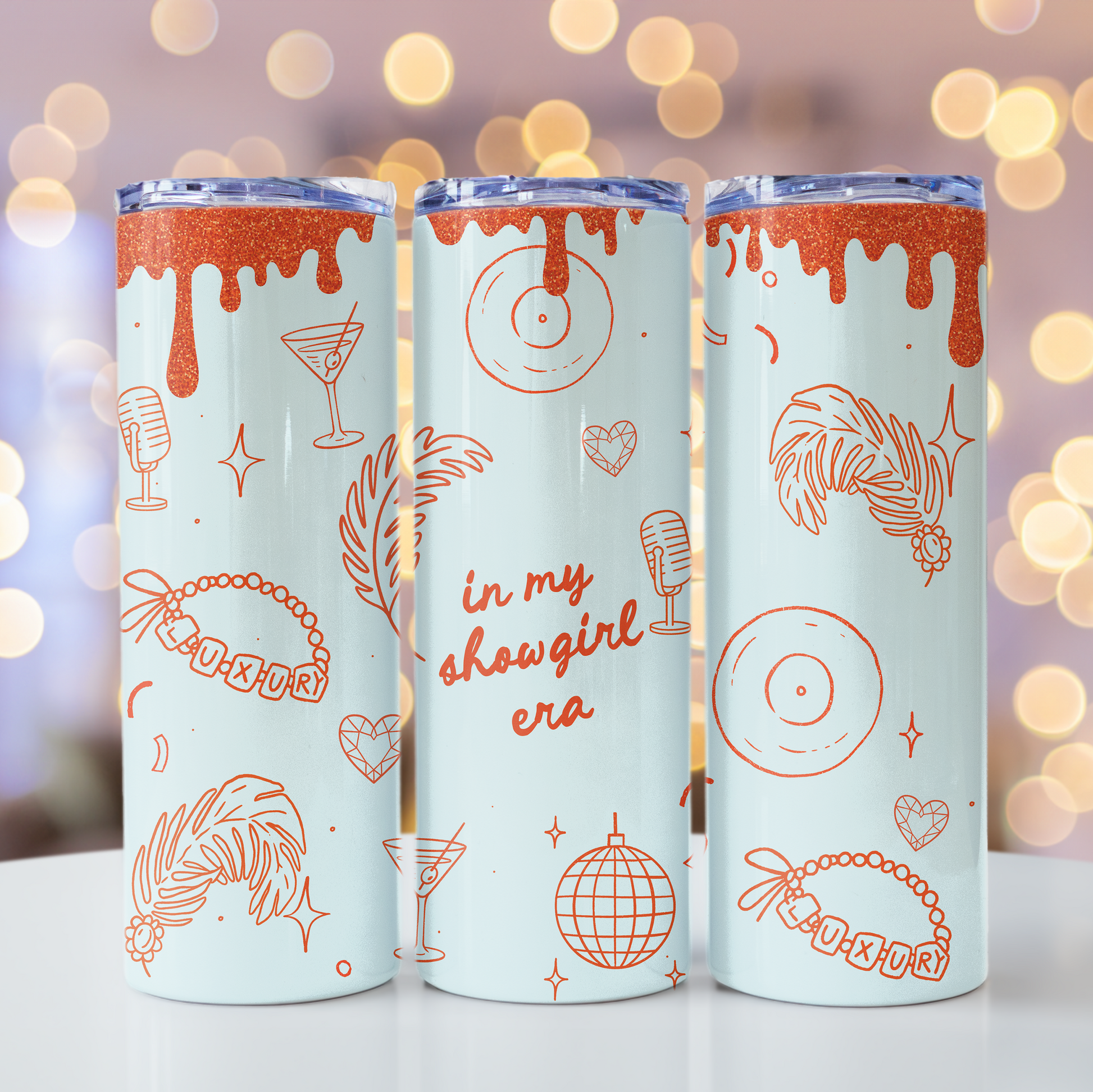 Showgirl Era Doodle Tumbler Wrap Digital Download 20oz Skinny Tumbler PNG Sugary Bliss