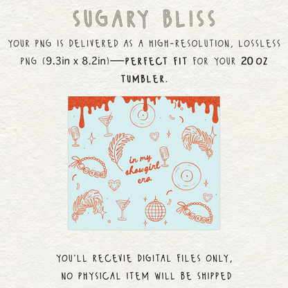 Showgirl Era Doodle Tumbler Wrap Digital Download 20oz Skinny Tumbler PNG Sugary Bliss