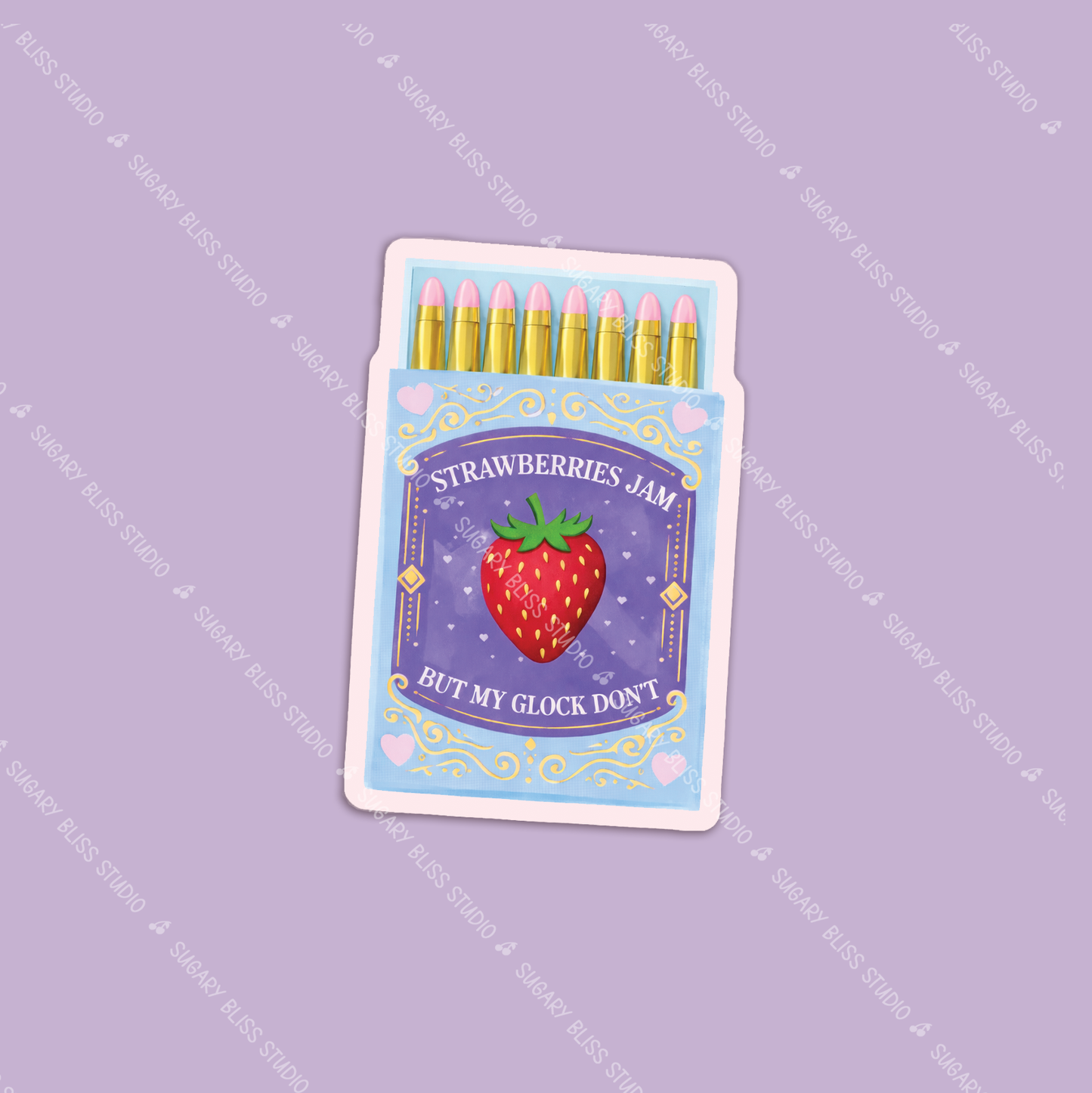 Strawberry Jam & Steel Matchbox Sticker Sugary Bliss