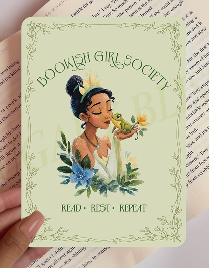 Tiana inspired Kindle insert read rest repeat frog princess bookish girl design