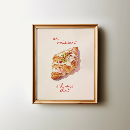 Un croissant Printable Wall Art Sugary Bliss
